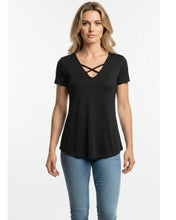 Load image into Gallery viewer, Anything Goes Black Criss Cross Top