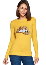 Load image into Gallery viewer, Giving Lip Service Yellow Sweater