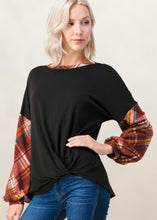 Load image into Gallery viewer, Cozy And Sweet Black Plaid Sweater