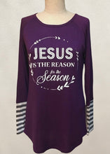 Load image into Gallery viewer, Jesus Is King Purple Long Sleeve Top
