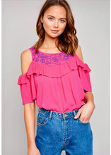 Load image into Gallery viewer, In To You Pink Cold Shoulder Top