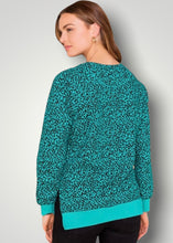 Load image into Gallery viewer, Rule The World Teal Printed Sweater