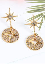 Load image into Gallery viewer, The North Star Gold Crystal Earrings