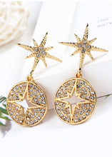 Load image into Gallery viewer, The North Star Gold Crystal Earrings