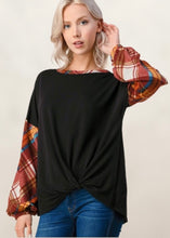 Load image into Gallery viewer, Cozy And Sweet Black Plaid Sweater