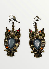 Load image into Gallery viewer, You’re A Hoot Gold Owl Earrings