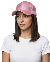 Load image into Gallery viewer, Pretty In Pink Glitter Trucker Hat

