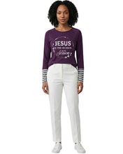 Load image into Gallery viewer, Jesus Is King Purple Long Sleeve Top
