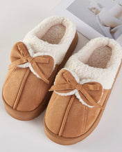 Load image into Gallery viewer, Winter Oasis Camel Bow Slippers
