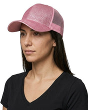 Load image into Gallery viewer, Pretty In Pink Glitter Trucker Hat
