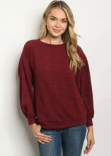 Load image into Gallery viewer, Here To Stay Burgundy Sweater
