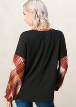 Load image into Gallery viewer, Cozy And Sweet Black Plaid Sweater
