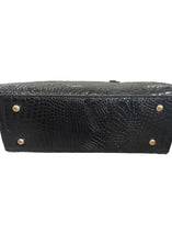 Load image into Gallery viewer, Instant Attraction Black Croc Handbag
