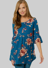 Load image into Gallery viewer, I Need You Teal Floral Print Tunic
