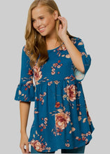 Load image into Gallery viewer, I Need You Teal Floral Print Tunic

