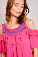 Load image into Gallery viewer, In To You Pink Cold Shoulder Top
