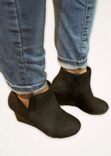 Load image into Gallery viewer, Fall For You Black Faux Suede Booties
