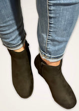 Load image into Gallery viewer, Fall For You Black Faux Suede Booties
