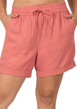 Load image into Gallery viewer, Summer Nights Rose Linen Shorts
