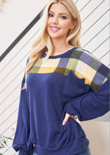 Load image into Gallery viewer, Autumn Leaves Navy Blue Sweater
