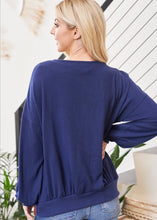 Load image into Gallery viewer, Autumn Leaves Navy Blue Sweater
