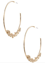 Load image into Gallery viewer, Even If Necessary Leaf Hoop Earrings
