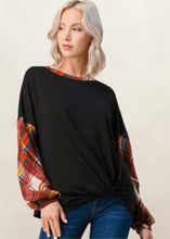 Load image into Gallery viewer, Cozy And Sweet Black Plaid Sweater
