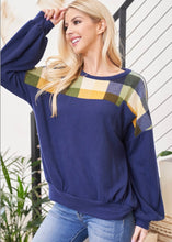 Load image into Gallery viewer, Autumn Leaves Navy Blue Sweater
