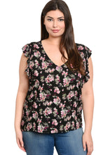 Load image into Gallery viewer, Go With Me Black Floral Blouse
