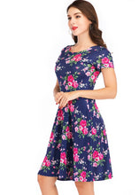 Load image into Gallery viewer, Kiss Me Navy Floral Print Dress

