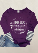 Load image into Gallery viewer, Jesus Is King Purple Long Sleeve Top
