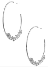 Load image into Gallery viewer, Even If Necessary Leaf Hoop Earrings
