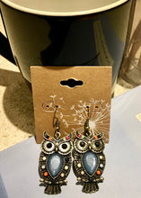 Load image into Gallery viewer, You’re A Hoot Gold Owl Earrings
