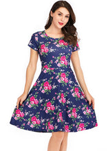 Load image into Gallery viewer, Kiss Me Navy Floral Print Dress
