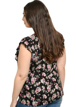 Load image into Gallery viewer, Go With Me Black Floral Blouse
