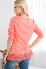 Load image into Gallery viewer, Where You Belong Coral Lace Top
