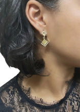 Load image into Gallery viewer, Glitter And Gold Rhinestone Earrings
